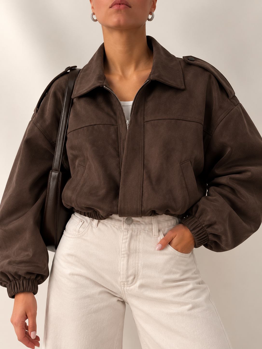 Chaqueta Bomber de Gamuza